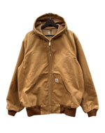 カーハート Carhartt ACTIVE JACKET アクティブジャケット ジップアップ フーディ ダック地 キャメル アウター 茶 J131-BRN ジャケット ロゴ ブラウン Mサイズ 104MT-1861
