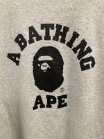 ア ベイシング エイプ A BATHING APE BAPE ベイプ リバーシブル ロゴプリント 長袖カットソー  黒×グレー ロンT グレー Mサイズ 101MT-3123