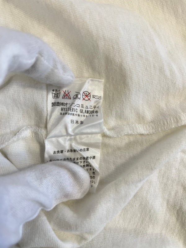 ヒステリックグラマー HYSTERIC GLAMOUR HYSTERIC ヒステリック アフロガール  ロゴ プリントＴシャツ 白 Tシャツ ホワイト Ｓサイズ 101LT-256
