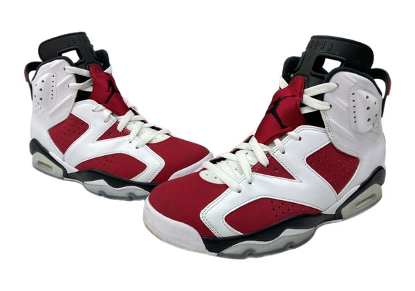 ナイキ NIKE 20年製 AIR JORDAN 6 RETRO CARMINE エア ジョーダン レトロ カーマイン AJ6 スウッシュロゴ 白 赤 黒 CT8529-106 メンズ靴 スニーカー レッド 27.5cm 104S-845