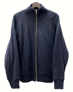 ステューシー STUSSY OLD オールド フロントジップ ハイネック ニット 紺タグ 90s 紺 NAVY セーター 無地 ネイビー Sサイズ 104MT-763