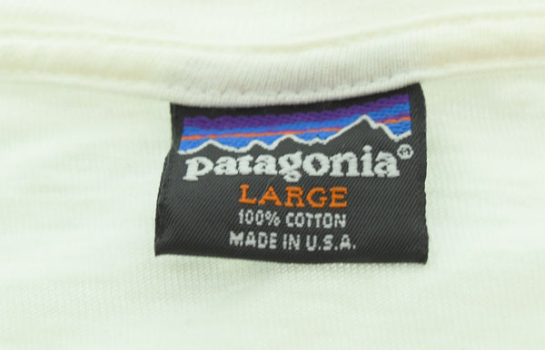 パタゴニア PATAGONIA 90s USA製 黒タグ 生態系 プリント 半袖Tシャツ 白 Tシャツ ホワイト Lサイズ 103MT-1893