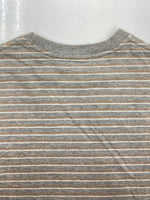 ダブルアールエル RRL 90s BORDER SS T-SHIRT ボーダー 半袖 Tシャツ クルーネック ストライプ 三ツ星タグ Ralph Lauren 灰 Tシャツ ライン グレー Mサイズ 104MT-1486