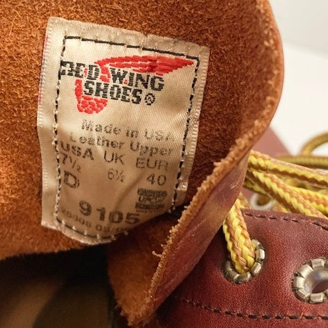 レッドウィング RED WING 6インチ ラウンドトゥ ブーツ 赤茶  9105 メンズ靴 ブーツ ワーク ブラウン 7 1/2 Dワイズ 101-shoes1684