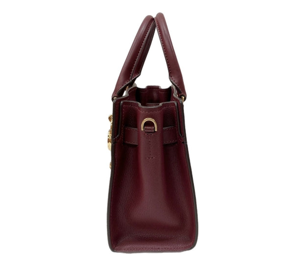 マイケル・コース MICHAEL KORS HAMILTON サッチェル スモール MK シグネチャー ロックチャーム ショルダーバッグ ハンドバッグ クロスボディ BROWN 茶色 ボルドー BORDEAUX  35F1GHMS2B150 バッグ レディースバッグ 2way・3wayバッグ 総柄 ブラウン 104B-47