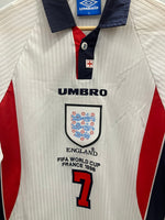 アンブロ UMBRO 90s 90's ENGLAND FIFA WORLD CUP FRANCE BECKHAM イングランド代表 フランスワールドカップ1998 ベッカム 半袖ポロシャツ ホワイト Mサイズ 101MT-3106