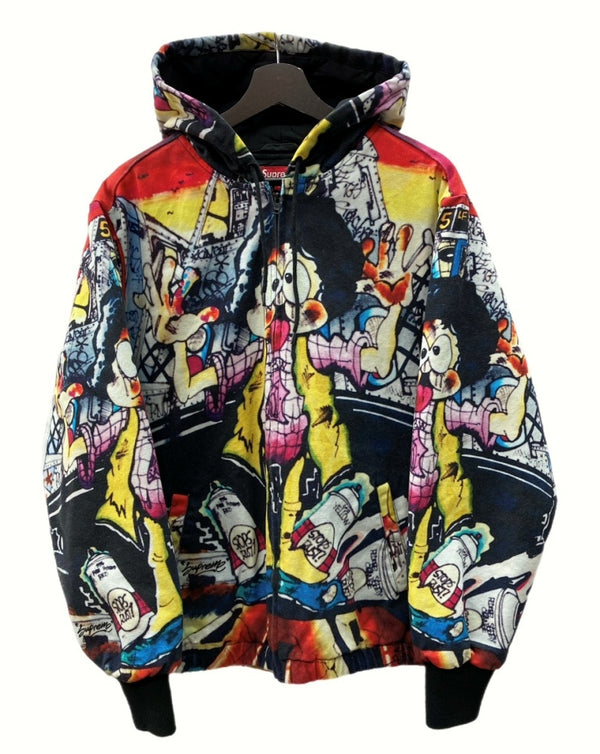 シュプリーム SUPREME × Lee Quinones リー キュノネス 18SS The Yard Hooded Work Jacket ザ ヤード フーデッド ワーク ジャケット ジャケット 総柄 マルチカラー Mサイズ 104MT-560