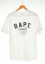アベイシングエイプ A BATHING APE BAPE Tシャツ カットソー 半袖 ロゴ 迷彩 カモフラ柄  Tシャツ ホワイト Lサイズ 103MT-2999