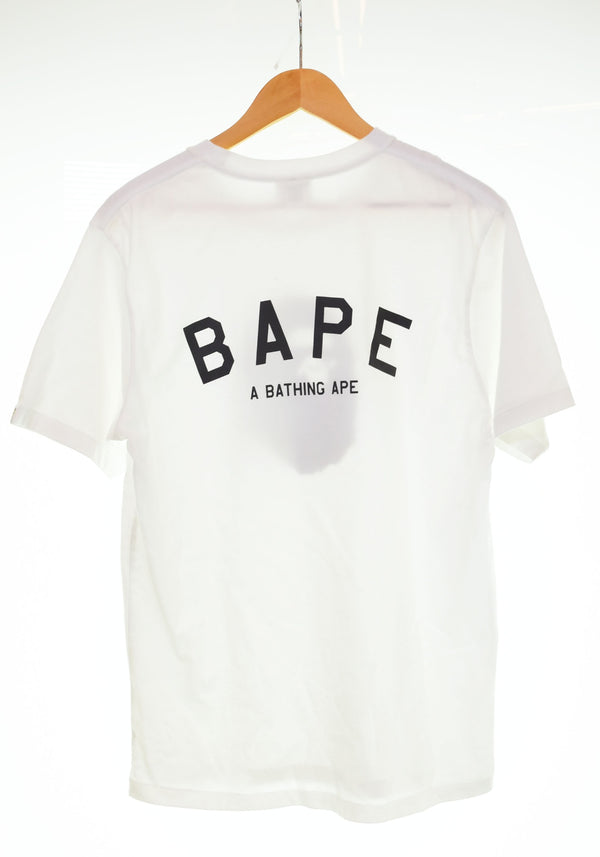 アベイシングエイプ A BATHING APE BAPE Tシャツ カットソー 半袖 ロゴ 迷彩 カモフラ柄  Tシャツ ホワイト Lサイズ 103MT-2999