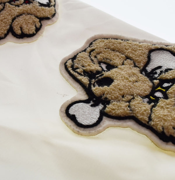 ガルフィー GALFY ナイロン スタジャン チーム ジャケット ワッペン わんわん大学 NYLON STUDIUM JAKCET VERCITY JACKET TEAM JACKET 121002 L ジャケット ホワイト 103MT-2845