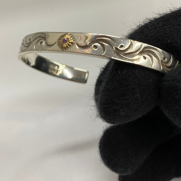 【曜日割引対象外】 【中古】アリゾナフリーダム ARIZONA FREEDOM 太陽神 唐草 石付き メンズジュエリー・アクセサリー バングル シルバー 201goods-614 VB