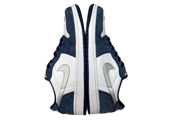 ナイキ NIKE 19年製 SB AIR JORDAN 1 LOW QS MIDNIGHT NAVY エア ジョーダン ロー ミッドナイト ネイビー AJ1 白 紺 CJ7891-400 メンズ靴 スニーカー ネイビー 25.5cm 104S-1028