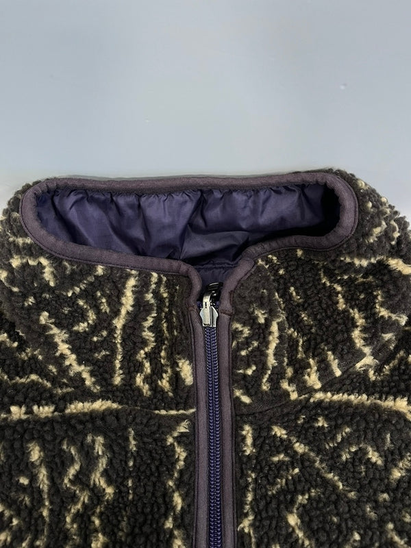パタゴニア PATAGONIA 90s 95年製 Vintage ヴィンテージ USA製 マリ柄 コンドル リバーシブル グリセードジャケット フリース ボア プルオーバー 29361 XL ジャケット ネイビー LLサイズ 101MT-4739