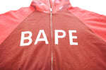 アベイシングエイプ A BATHING APE BAPE カモフラ ロゴ プリント ジップパーカー 赤 パーカ レッド Lサイズ 103MT-2313