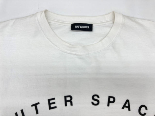ラフシモンズ RAF SIMONS 18AW OUTER SPACE 半袖 カットソー クルーネック バックプリント スター 星 コットン MADE IN ITALY イタリア製 WHITE 白  182.125 19000-00010 Tシャツ ロゴ ホワイト Sサイズ 104MT-1814