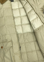 ダブルアールエル RRL QUILTING DOWN Jacket キルティング ダウン ジャケット 襟ボア ジップアップ 三ツ星タグ USA製 Ralph Lauren 薄茶 C-TK1247 ジャケット 無地 ベージュ Sサイズ 104MT-1374