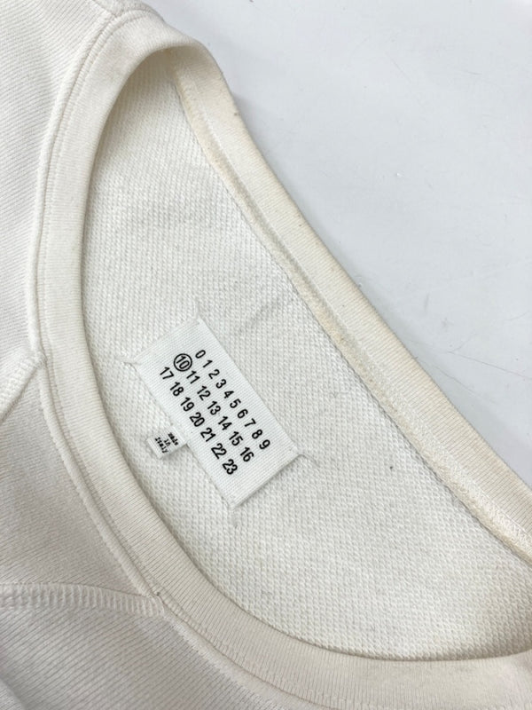 メゾンマルジェラ Maison Margiela 19AW OVERSIZE SWEATSHIRT オーバーサイズ スウェットシャツ クルーネック 長袖 白 S50GU0101 S25405 サイズ 44 スウェット プリント ホワイト 104MT-2210