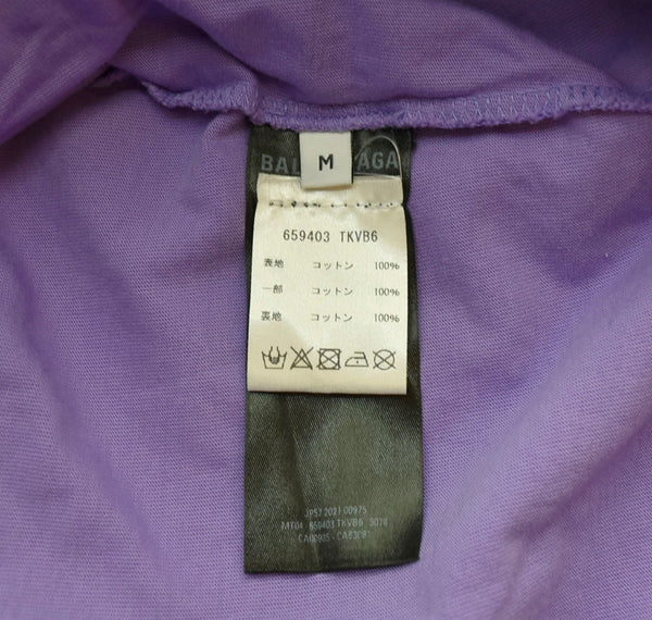 バレンシアガ BALENCIAGA  21SS Caps Destroyed Hoodie キャップス デストロイド フーディ ダメージ 加工 プルオーバー 659403 パーカ パープル Mサイズ 103MT-1729