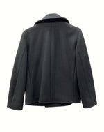 サンローラン Saint Laurent 16年 Pea Coat ピー コート Pコート ウールジャケット エディ期 アウター ブルゾン 黒 469647 Y060W サイズ 44 コート 無地 ブラック 104MT-1065