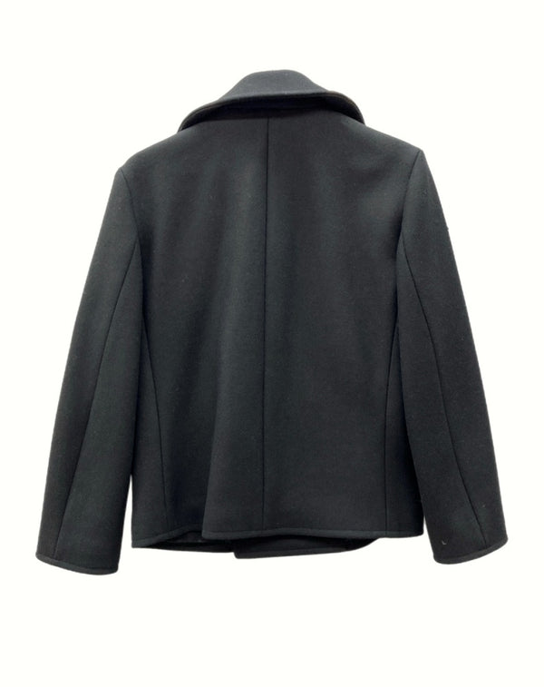 サンローラン Saint Laurent 16年 Pea Coat ピー コート Pコート ウールジャケット エディ期 アウター ブルゾン 黒 469647 Y060W サイズ 44 コート 無地 ブラック 104MT-1065