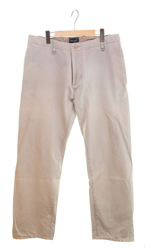 ステューシー Stussy  00s ロゴ刺繍 極太 チノパン ベージュ 34 103MB-555