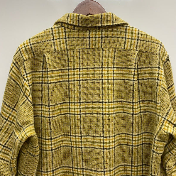 【曜日割引対象外】 ペンドルトン PENDLETON 60's Wool Open Collar Shirt 開襟 チェック 長袖シャツ 黄色 XLサイズ 201MT-3720 VB