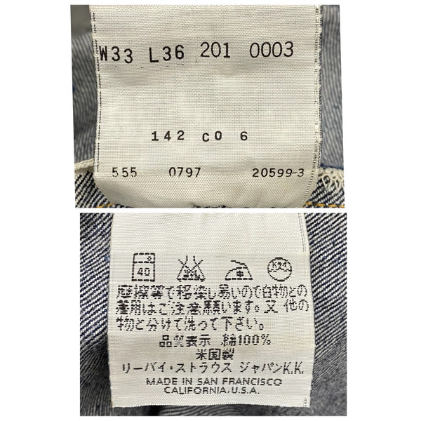 【曜日割引対象外】 リーバイス Levi's 90's 201XX バレンシア 復刻 USA製 シンチバック デニム ブルー W33 L36サイズ 201MB-867 VB