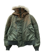 ミリタリー Military N-2B FLIGHT JACKET フライト ジャケット ジップアップ ファー 短丈 軍物 ARMY アウター 緑 ジャケット 無地 グリーン Mサイズ 104MT-1914