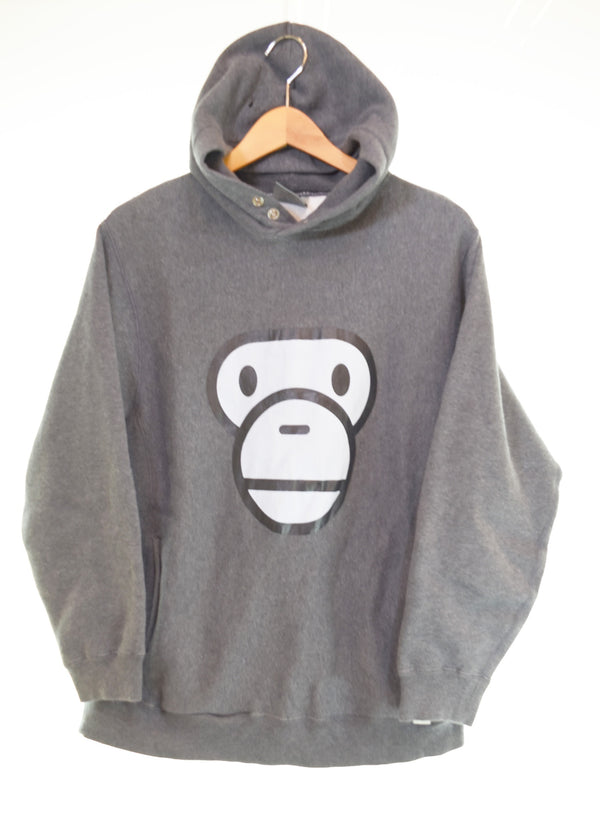 アベイシングエイプ A BATHING APE   MILO プリント パーカー スウェットシャツ パーカ グレー Lサイズ 103MT-3154
