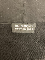 ラフシモンズ RAF SIMONS BADGE AND PRINT OVERSIZED ZIPPED HOODIE I LOVE YOU(TH) 20-21AW パーカ 刺繍 ブラック Sサイズ 101MT-2256