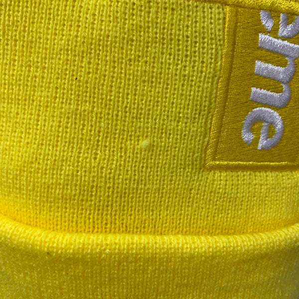 【中古】シュプリーム SUPREME ニューエラ クロス ボックス ロゴ ビーニー コラボ 帽子 メンズ帽子 ニット帽 黄色 201goods-662