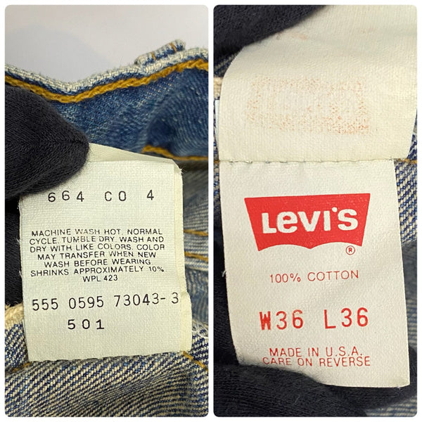 【曜日割引対象外】 リーバイス Levi's 90's 501 バレンシア USA製  555 赤耳 110years デニム ブルー W36 L36サイズ 201MB-979 VB