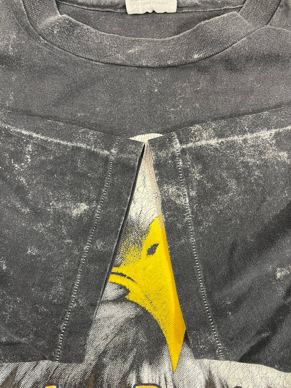 ハーレーダビッドソン Harley-Davidson 90s USA製 EAGLE GRAPHIC 鷲 EAGLE 両面プリント 半袖カットソー 袖シングル 墨黒 XXL Tシャツ ブラック 3Lサイズ 101MT-4927