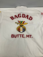 ヴィンテージ vintage 80's 80年代 Arrow BUGDAD LEGION OF HONOR  刺繍 MADE IN USA アメリカ製 16 半袖シャツ ホワイト Lサイズ 101MT-4797