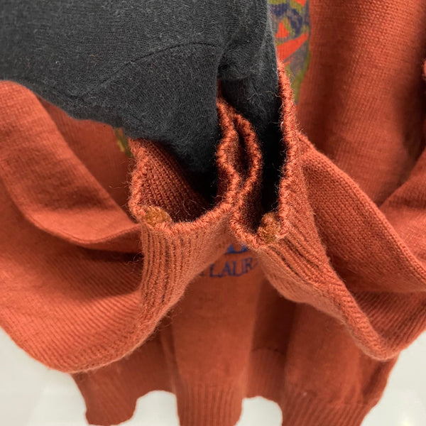 ラルフローレン Ralph Lauren Chaps Winter Sports エンジ 日本製 ニット セーター Mサイズ 201MT-3815