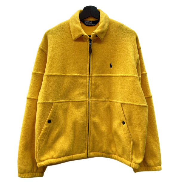 ラルフローレン RalphLauren 90s 90年代 フリースジャケット スウィングトップ アウター チンスト USA製 黄色 ジャケット ワンポイント イエロー Sサイズ 104MT-2235