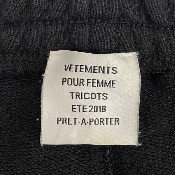 ヴェトモン VETEMENTS 18SS サイドテープ スウェットパンツ WSS18PA11 ボトムスその他 ブラック Sサイズ 201MB-962