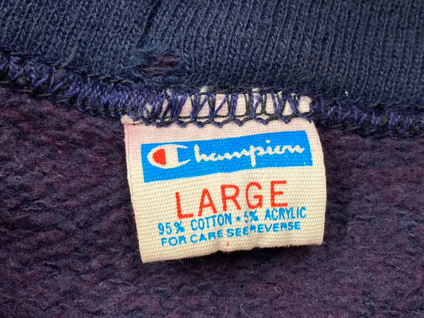 チャンピオン Champion 70s 70年代 バータグ 4段 ラグラン 脇下ガゼット カレッジ USA製 ナス紺  パーカ プリント ネイビー Lサイズ 104MT-1769