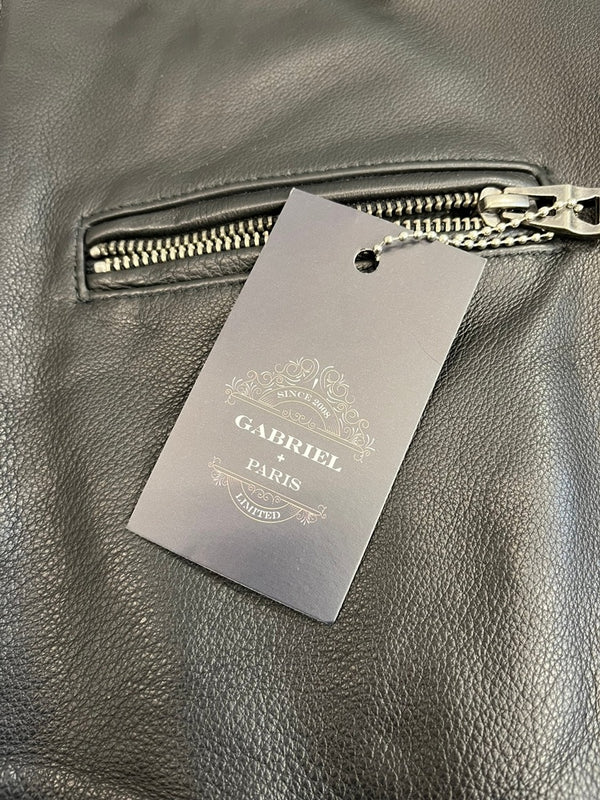 ガブリエルパリ GABRIEL PARIS レザージャケット ライダースジャケット シングルライダース 黒 L ジャケット ブラック 101MT-5228
