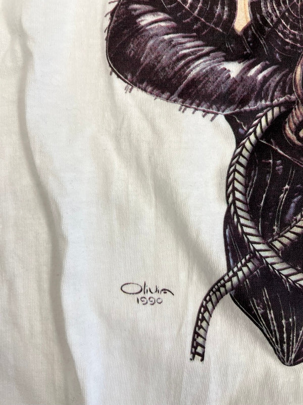 ヴィンテージ vintage 90s 1990 Art of Olivia BETTIE PAGE オリビア アートTシャツ ベティペイジ 白 US古着 XL Tシャツ ホワイト LLサイズ 101MT-4671