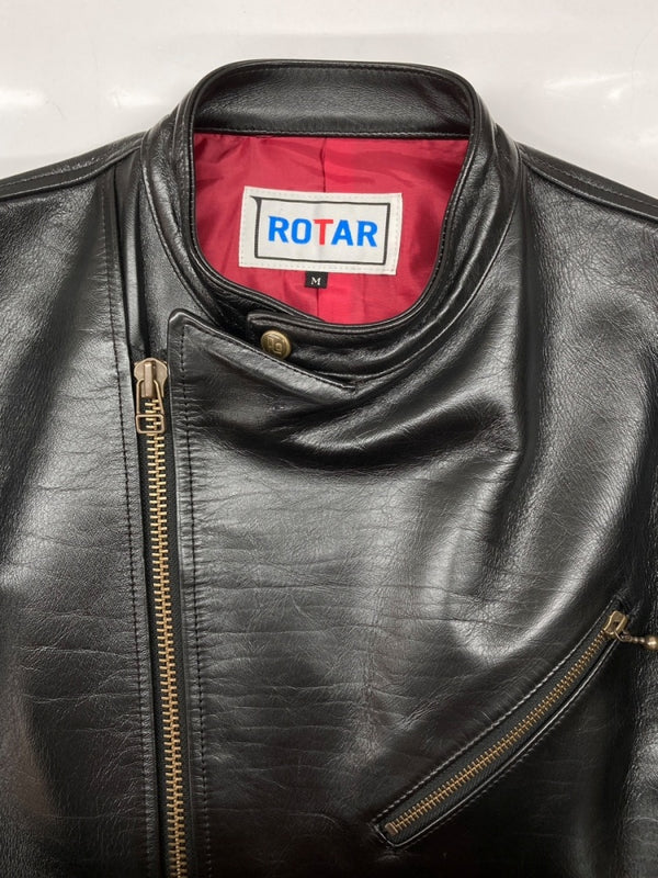 ローター ROTAR Neo RIDERS Semi Double ライダース セミ ダブル ダブルジップ バイカー レザー アウター 黒 rt1851006 ジャケット 無地 ブラック Mサイズ 104MT-1916
