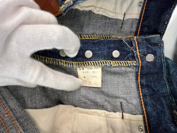フルカウント FULLCOUNT ロアー ROAR COLLABORATION DENIM  SWAROVSKI デニムパンツ ジーンズ ジーパン インディゴ  12ARP-FC01 デニム ネイビー サイズ32 101MB-577