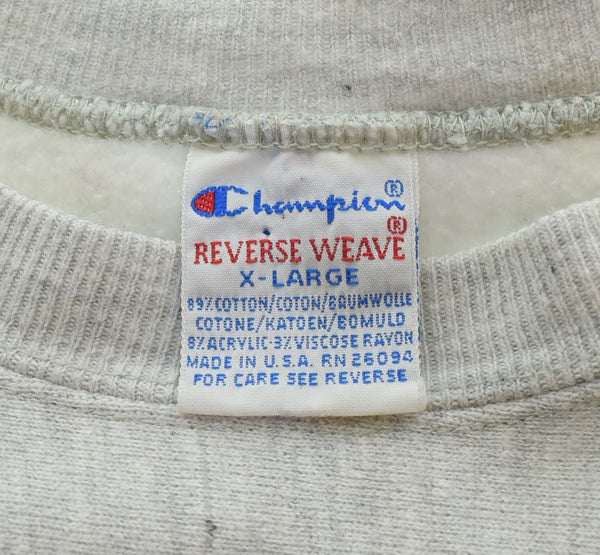 チャンピオン Champion 90s 90's 刺繍タグ REVERSE WEAVE リバースウィーブ USA製 NOTRE DAME カレッジ プリント XL スウェット グレー 103MT-2618