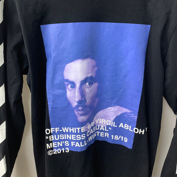 オフホワイト Off-White DIAG BERNINI L/S T-SHIRT OMAB001F18185011 ロンT ブラック Mサイズ 201MT-4803