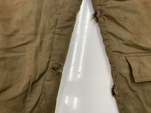 ミリタリー Military 40s 40年代 USAF アメリカ軍 TYPE A-9 フライトパンツ アルパカライナー 黒タグ  ワンポイント カーゴパンツ カーキ サイズ40 104MB-365
