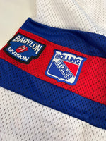 ヴィンテージ vintage 90s 90's ROLLING STONES 97-98 USA ツアーグッズ USA製 ゲームシャツ メッシュ ワッペン 白 ONE SIZE ロンT ホワイト 101MT-5250