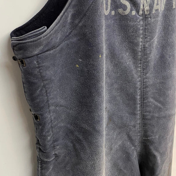 【曜日割引対象外】 ヴィンテージ vintage 40's U.S.NAVY デッキパンツ オーバーオール つなぎ・オーバーオール ネイビー Mサイズ 201MB-849 VB