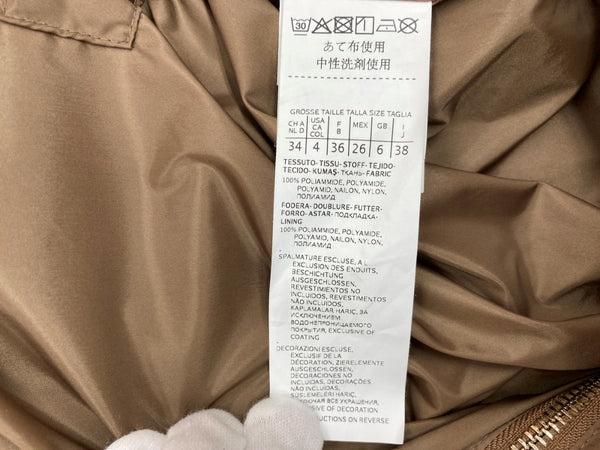 マックスマーラ Max Mara エス 'S ナイロン NYLON ロング丈 マキシ丈 フーディ フロントジップ ダブルジップ ウエストマーク BROWN 茶色 902603986 コート ブラウン SIZE38 104LT-220