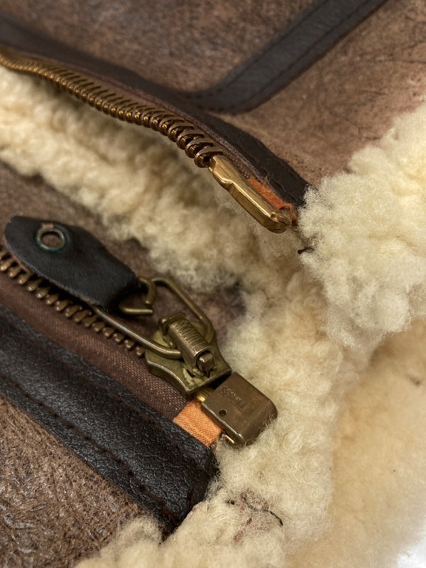 アビレックス AVIREX B-3 MOUTON FLIGHT JACKET ムートン フライト ジャケット フーディ ボア ジップアップ 軍物 アウター 茶 33H5595 サイズ 36 ジャケット 無地 ブラウン 104MT-1712