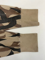 エーサット ASAT camouflage トライバルカモ 迷彩 クルーネック 長袖カットソー XL ロンT ベージュ LLサイズ 101MT-4083